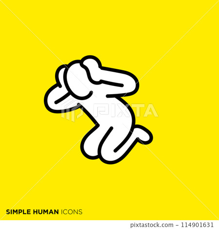 簡單的人類圖標系列，人抱著頭 114901631