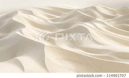 Image highlights the beauty of desert dunes, focusing on their rippled patterns. 114901707