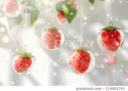 Delicious looking strawberry wind chimes 114901741