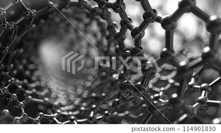 Carbon nanotubes image shows complex patterns, signaling big tech potential. 114901830