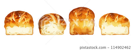 Watercolor bread illustration set Generative AI 114902462