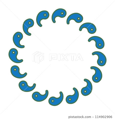 Illustration of a circular frame of magatama Illustration of a circular frame of magatama 114902906
