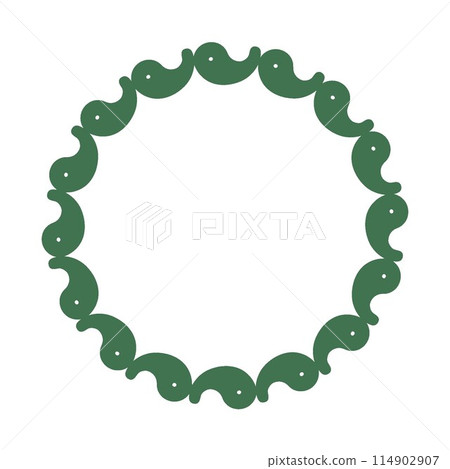 Illustration of a circular frame of magatama 114902907