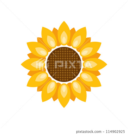 Sunflower icon in flat style. Flora vector illustration on isolated background. Sunflower sign business concept. 114902925