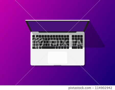 Laptop icon in flat style. Computer vector illustration on isolated background. Workspace sign business concept. Laptop icon in flat style. Computer vector illustration on isolated background. Workspace sign business concept. 114902942