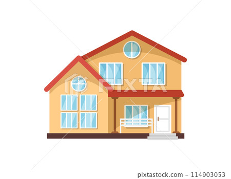House icon in flat style. Home vector illustration on isolated background. Apartment building sign business concept. House icon in flat style. Home vector illustration on isolated background. Apartment building sign business concept. 114903053
