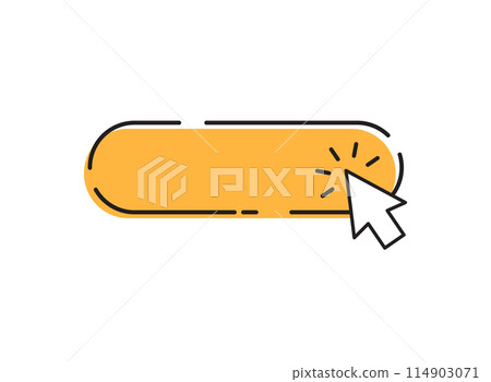Click here banner icon in flat style. Ecommerce vector illustration on isolated background. Shopping sign business concept. 114903071