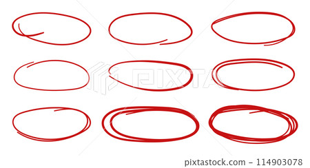 Circle line sketch icon in hand drawn style. Circular scribble doodle vector illustration on isolated background. Pencil or pen bubble sign business concept. 114903078