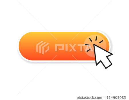 Click here banner icon in flat style. Ecommerce vector illustration on isolated background. Shopping sign business concept. 114903083