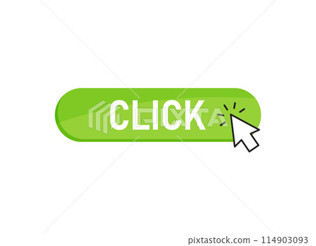 Click here banner icon in flat style. Ecommerce vector illustration on isolated background. Shopping sign business concept. 114903093