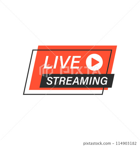 Live stream button icon in flat style. Webinar vector illustration on isolated background. Streaming sign business concept. 114903182