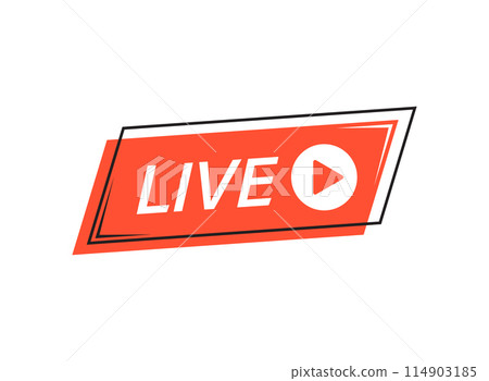 Live stream button icon in flat style. Webinar vector illustration on isolated background. Streaming sign business concept. 114903185