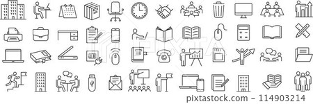 Vector office line icon set Vector office line icon set 114903214