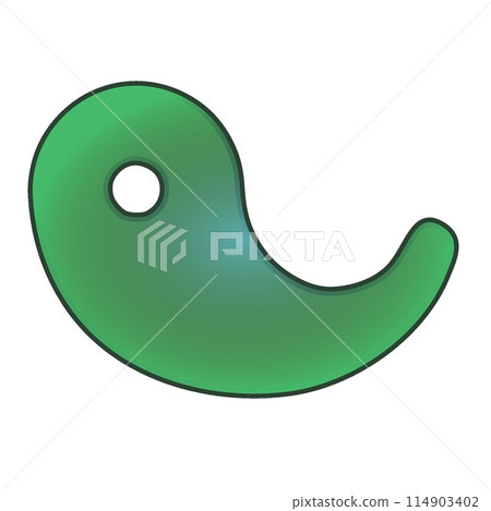 綠色勾玉的插圖 綠色勾玉的插圖 114903402