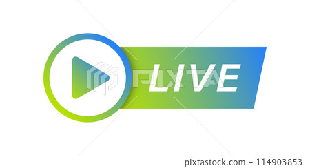 Live stream button icon in flat style. Webinar vector illustration on isolated background. Streaming sign business concept. Live stream button icon in flat style. Webinar vector illustration on isolated background. Streaming sign business concept. 114903853