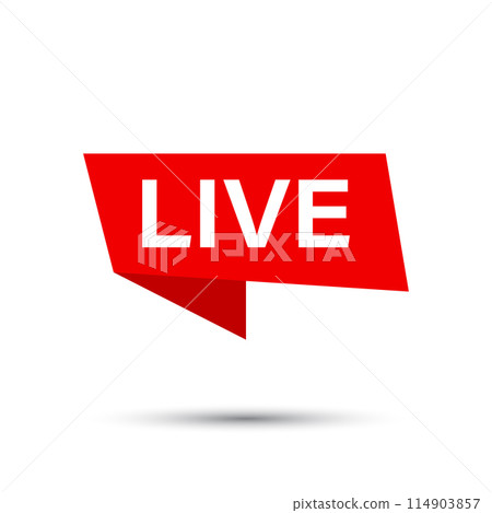 Live stream button icon in flat style. Webinar vector illustration on isolated background. Streaming sign business concept. Live stream button icon in flat style. Webinar vector illustration on isolated background. Streaming sign business concept. 114903857
