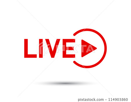 Live stream button icon in flat style. Webinar vector illustration on isolated background. Streaming sign business concept. Live stream button icon in flat style. Webinar vector illustration on isolated background. Streaming sign business concept. 114903860