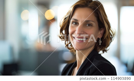 Smiling mature woman office worker, businesswoman Smiling mature woman office worker, businesswoman 114903890