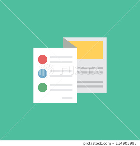 Brochure flyer icon in flat style. Booklet vector illustration on isolated background. Poster sign business concept. 114903995