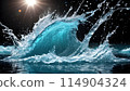 Rough splashes of water on a black background illustration 114904324