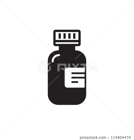 Pills capsules icon in flat style. Medical tablet vector illustration on isolated background. Healthcare drug sign business concept. 114904474