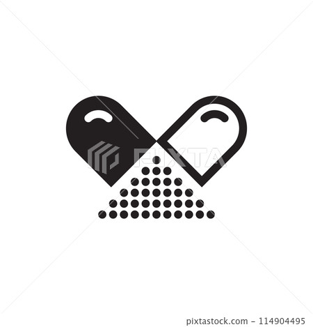 Pills capsules icon in flat style. Medical tablet vector illustration on isolated background. Healthcare drug sign business concept. 114904495