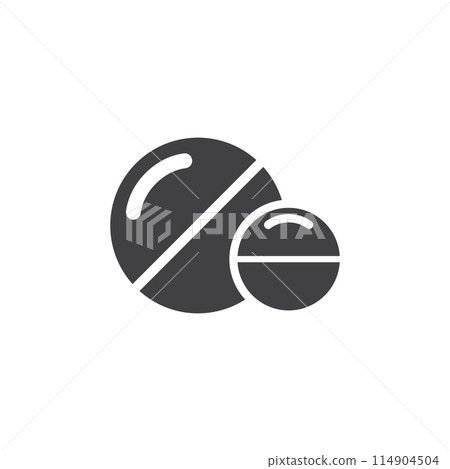 Pills capsules icon in flat style. Medical tablet vector illustration on isolated background. Healthcare drug sign business concept. Pills capsules icon in flat style. Medical tablet vector illustration on isolated background. Healthcare drug sign business concept. 114904504