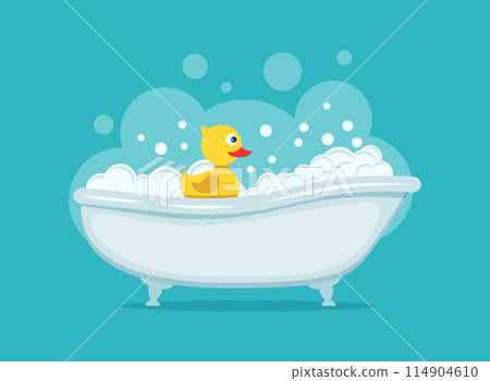 Bath icon in flat style. Bathroom vector illustration on isolated background. Bathtub sign business concept. Bath icon in flat style. Bathroom vector illustration on isolated background. Bathtub sign business concept. 114904610
