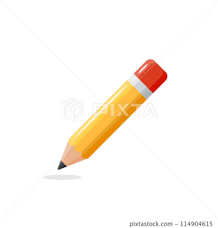 Pencil icon in flat style. Office supplies vector illustration on isolated background. Writing sign business concept. Pencil icon in flat style. Office supplies vector illustration on isolated background. Writing sign business concept. 114904615