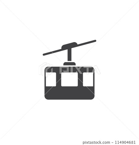 Ski cable car in flat style. Funicular vector illustration on isolated background. Gondola sign business concept. 114904681