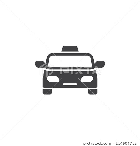 Taxi icon in flat style. Taxicab vector illustration on isolated background. Transport sign business concept. Taxi icon in flat style. Taxicab vector illustration on isolated background. Transport sign business concept. 114904712