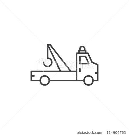 Tow track icon in flat style. Service car vector illustration on isolated background. Transport sign business concept. 114904763