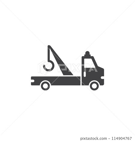 Tow track icon in flat style. Service car vector illustration on isolated background. Transport sign business concept. 114904767