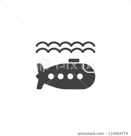 Submarine icon in flat style. Bathyscaphe vector illustration on isolated background. Transport sign business concept. Submarine icon in flat style. Bathyscaphe vector illustration on isolated background. Transport sign business concept. 114904774