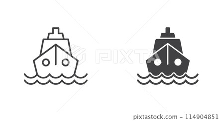 Vessel icon in flat style. Ship vector illustration on isolated background. Transport sign business concept. 114904851
