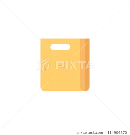 Shopping bag icon in flat style. Package vector illustration on isolated background. Purchase sign business concept. Shopping bag icon in flat style. Package vector illustration on isolated background. Purchase sign business concept. 114904870