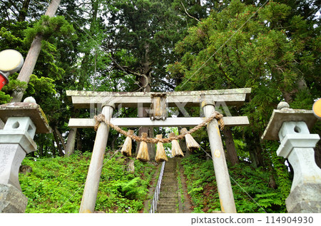 福島縣會津若松市港町的發電廠下和熊野神社森林 福島縣會津若松市港町的發電廠下和熊野神社森林 114904930