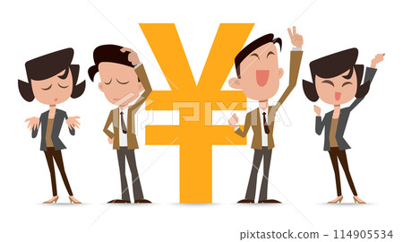 享受股票交易的男性和女性辦公室職員 114905534