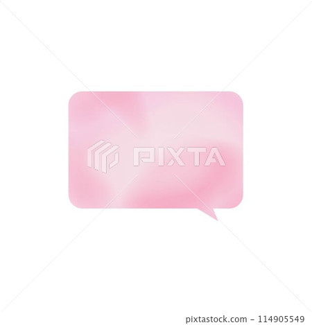 Pink rectangular speech bubble_watercolor style_right facing single item 114905549