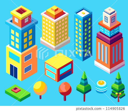 Isometric urban megalopolis top view of the city infrastructure town, Isometric urban megalopolis top view of the city infrastructure town, 114905826