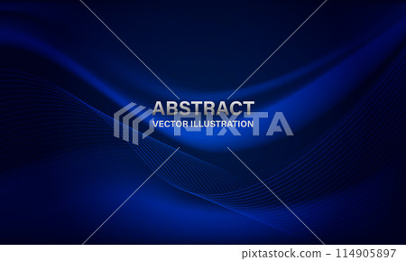 Abstract blue wave curve luxury premium elegance creative design modern background vecto 114905897