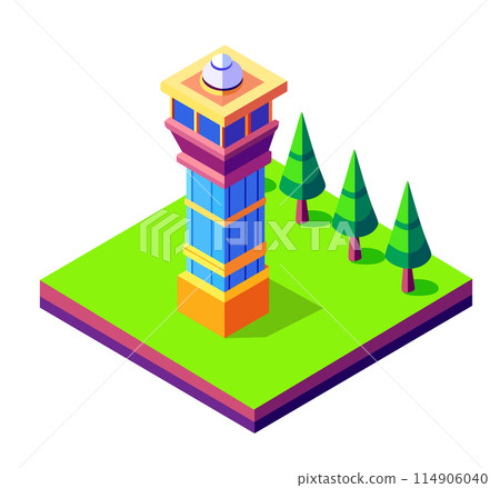 A Buildings isometric game asset art style 3D cityscape view of the top A Buildings isometric game asset art style 3D cityscape view of the top 114906040