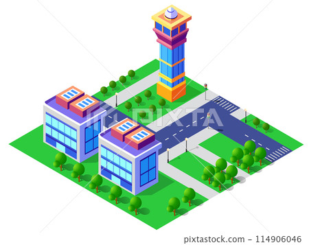 A Buildings isometric game asset art style 3D cityscape view of the top A Buildings isometric game asset art style 3D cityscape view of the top 114906046