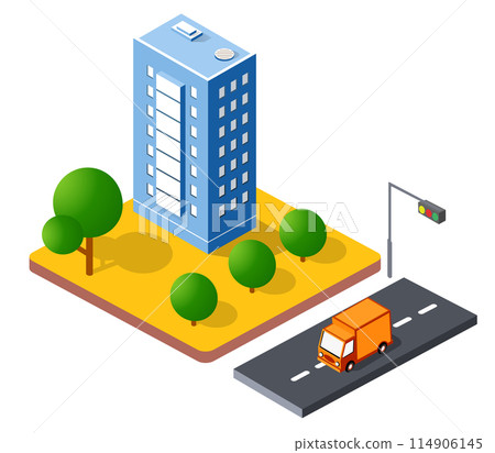 Isometric urban megalopolis top view of the city infrastructure Isometric urban megalopolis top view of the city infrastructure 114906145