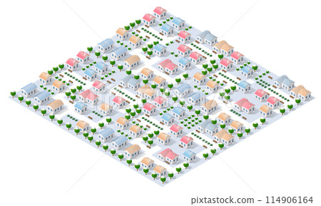 3D city Winter landscape snowy trees, streets. Three-dimensional views 3D city Winter landscape snowy trees, streets. Three-dimensional views 114906164