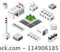The 3D perspective aspect of set of objects of industrial plants, factories 114906185