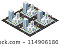Isometric urban megalopolis top view of the city infrastructure town, 114906186