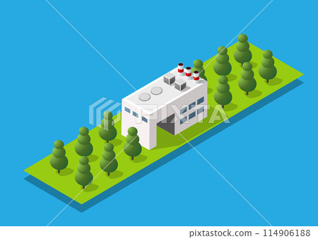 Industrial city building with construction cranes and town houses Industrial city building with construction cranes and town houses 114906188
