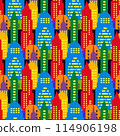 Seamless background city urban cityscape of building set elements street 114906198