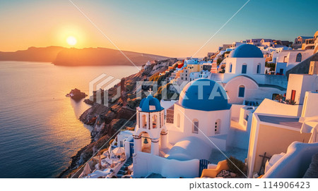 令人驚嘆的地中海島嶼希臘聖托里尼 114906423